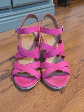 DV by Dolce Vita Hot Pink Strappy Wedge Sandals